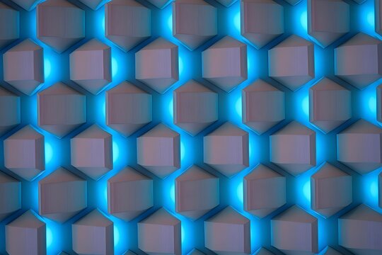 abstract blue hexagonal pattern geometric background - Free Stock Photo ...