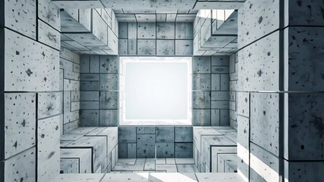 Geometric Mosaic Collapse &ndash; Morphing Architectural Tile Surface Animation