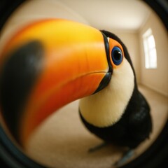 Fototapeta premium Colorful toucan close-up portrait.