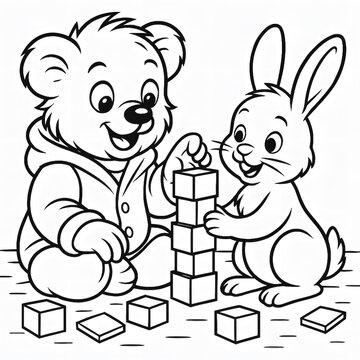 Alphabet & Numbers Preschool Coloring Book &ndash; With Messy-Haired Bear