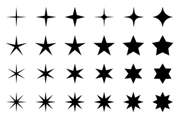 Obraz premium Star icons. Sparkles, shining burst. Star symbols set.