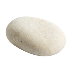One smooth and rounded gray river stone for zen gardens isolated on a transparent background png