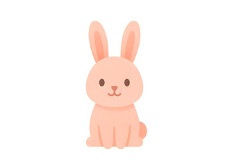 Adorable pastel pink bunny rabbit sitting peacefully, perfect for children's books, cards, or springtime designs.