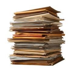 A large stack of documents and papers symbolizing bureaucracy and overwhelming workload