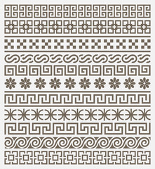 Greek Key and Decorative Border Pattern Set - Vector Design Elements