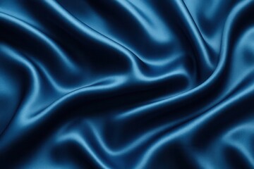 Fototapeta premium A close up shot of a dark blue satin fabric