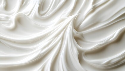 Smooth creamy swirls and elegant flowing texture in white fabric design