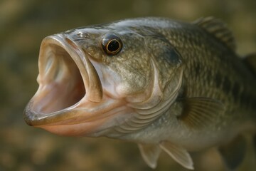 A close up of a large fish with its mouth open