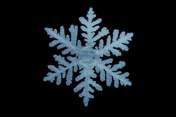 A snowflake on a black background