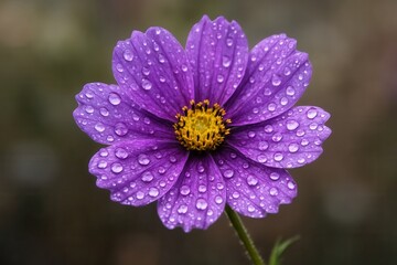 A purple flower with water droplets on it