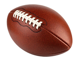  Classic American Football with Brown Leather and White Laces, isolated on transparent background PNG
