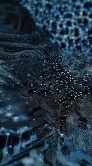 Abstract Bubbles: Fluid Depths of Blue Digital Design in Modern Symmetry