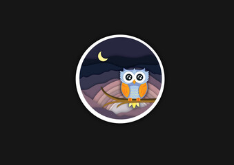 Cute_Owl_at_Night_in_a_Paper_Cut_Style