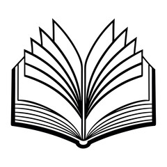 Open Book with Pages Turning – Single Continuous Line Vector Illustration – Minimalist Reading Icon for Education, Literature, Storytelling, Publishing, and Knowledge-Themed Projects