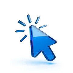 Blue Cursor Click: Transparent Mouse Pointer Graphic
