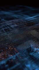 Futuristic Cyber Grid: Abstract Blue Lines and Neon Data Network Design
