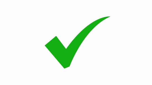 smooth green check mark animation that symbolizes approval, success, or task completion. Perfect for use in mobile apps, websites, tutorials, infographics, and business presentation