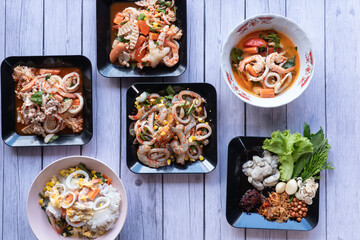 A spicy, sour, and salty meat salad.