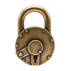 Vintage Golden Padlock Security Symbol of Protection and Safety png isolated on transparent...