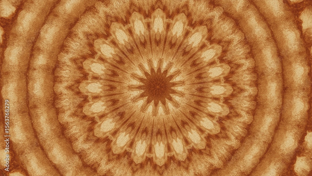 Poster texture of brown kaleidoscope pattern with vintage style for backgroun