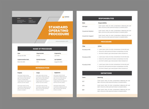 Standard Operating Procedure, Pamphlet Template, Standard Operating Procedure Flyer Design