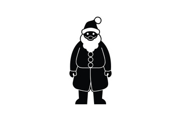 Santa Claus Icon in Silhouette Style for Christmas Season silhouette