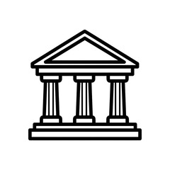 Obraz premium Outline drawing of ancient building