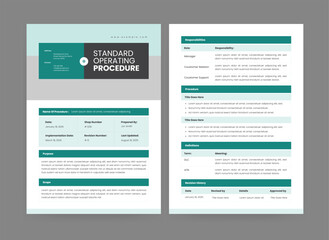 Standard Operating Procedure Design, Pamphlet template 