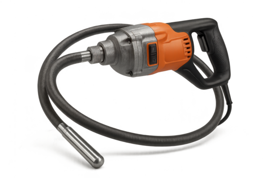 Concrete vibrator power tool for construction isolated on transparent background