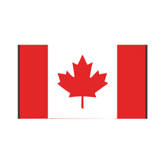 Obraz premium Canadian flag icon with red maple leaf