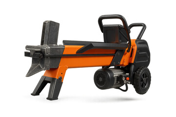 Fototapeta premium Powerful orange electric log splitter isolated on a transparent background