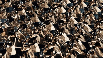 Texture of crumpled metallic foil surface close-up for background desi