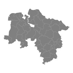High Quality map of Lower Saxony is a state of Germany, with borders of the districts