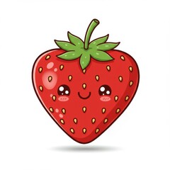 Fototapeta premium Cute Cartoon Strawberry Illustration