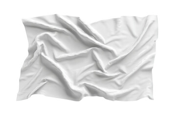 Abstract white fabric with smooth waves and soft shadows on black background.