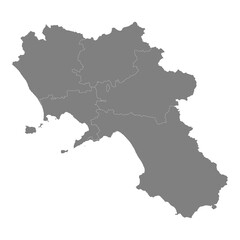 High Quality map of Campania is a state of Italy, with borders of the districts