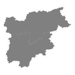 High Quality map of Trentino Alto Adige is a state of Italy, with borders of the districts
