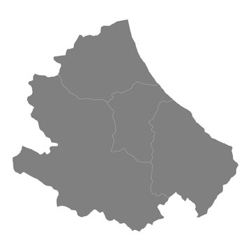 High Quality map of Abruzzo is a state of Italy, with borders of the districts