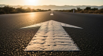 Open Road Leading Towards the Horizon at Sunrise
