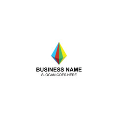 colorful diamond logo design for brand or business with creative illustration
