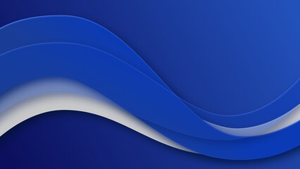 Blue and white 3d waves on blue background.