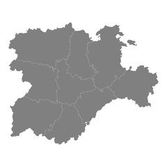Obraz premium High Quality map of Castile and Leon is a state of Spain, with borders of the districts