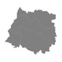 High Quality map of Maule is a region of Chile, with borders of the provinces
