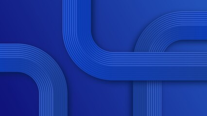 Blue geometric background with striped lines