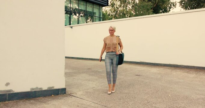 Woman Taking A Walk To Work