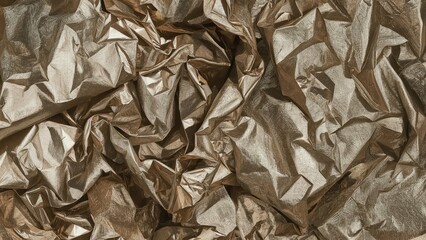 Sustainable packaging materials Compostable Squarespace designer Biodegradable bag Skin barrier Wrapped bitcoin Green metals KoBold Ambercycle Texture of crumpled metallic bronze foil paper with shin