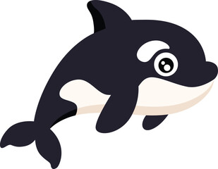 Adorable Baby Orca Calf Swimming Happily