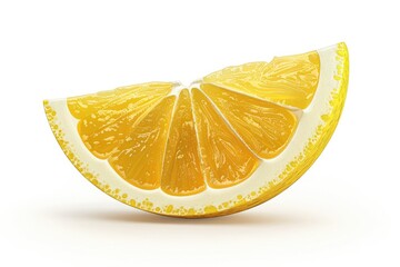 Premium Quality Image of Juicy Lemon Wedge Isolated on White Background