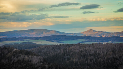 Majestic Mountain Landscape Under Colorful Sky