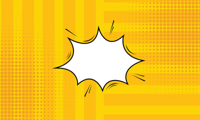 yellow comic background with speech bubble